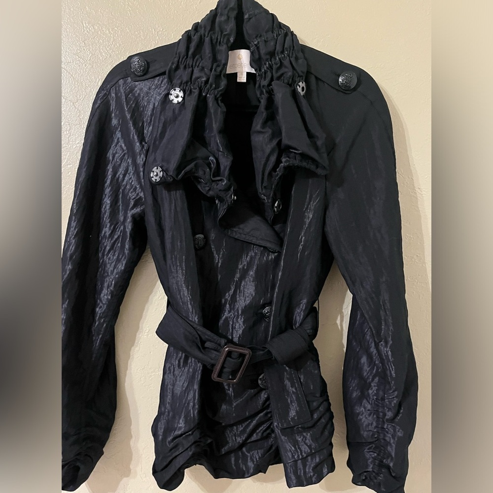 NWT Etcetera crushed textured ruffle collar dress jacket size 6 - Picture 4 of 6